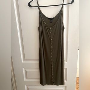 Army green Button dress